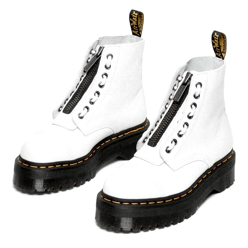 Dr. Martens White Leather Women's Boots